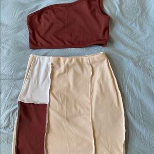 High Waist 2-piece Skirt Set